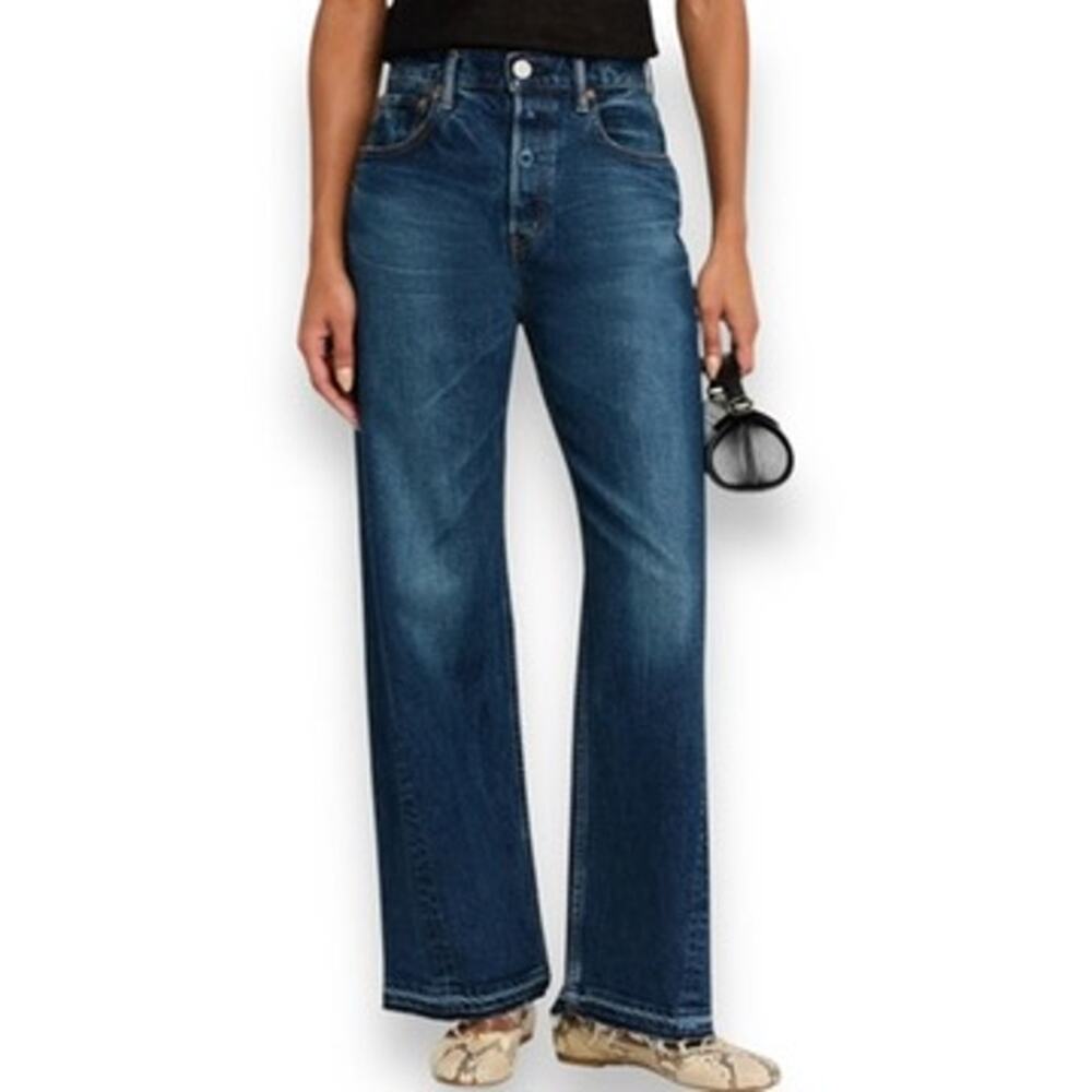 Moussy MV Espanola‎ Wide Leg Jeans Women's 6 28" Dark Wash Blue Cotton Jeans